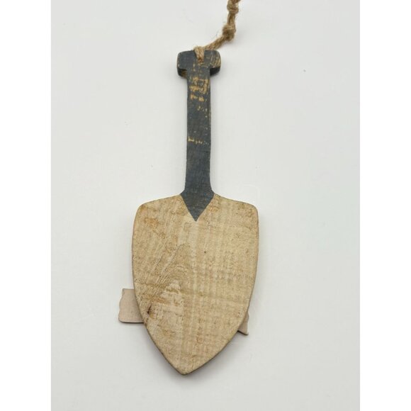 Rustic Merry Christmas Santa Claus Wooden Shovel Ornament Hand Painted Folk Art - Picture 3 of 7